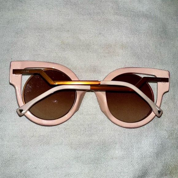 Fendi Orange Pink Glitter Cat Eye Sunglasses - Picture 5 of 8
